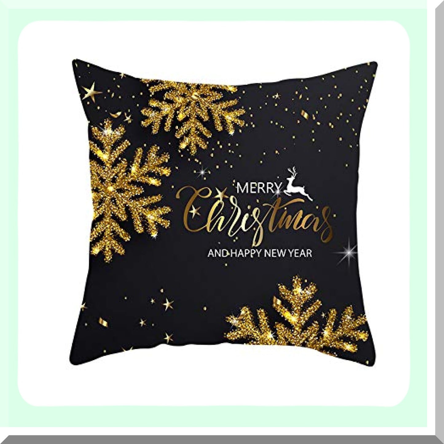 Luxury Black Gold Pillow Cover Set - Square Throw Cushion Case for Sofa Bed Couch Decoration - 18" x 18" - Pack of 4 Pieces