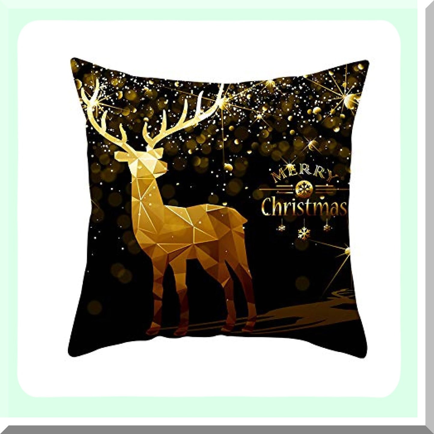 Luxury Black Gold Pillow Cover Set - Square Throw Cushion Case for Sofa Bed Couch Decoration - 18" x 18" - Pack of 4 Pieces