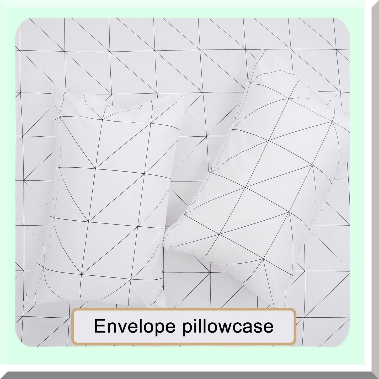 Luxury Comfort 4-Piece Queen Size Microfiber Bed Sheet Set - Deep Pocket, Stain, Fade, Wrinkle Resistant Geometric White Bedding Sheets