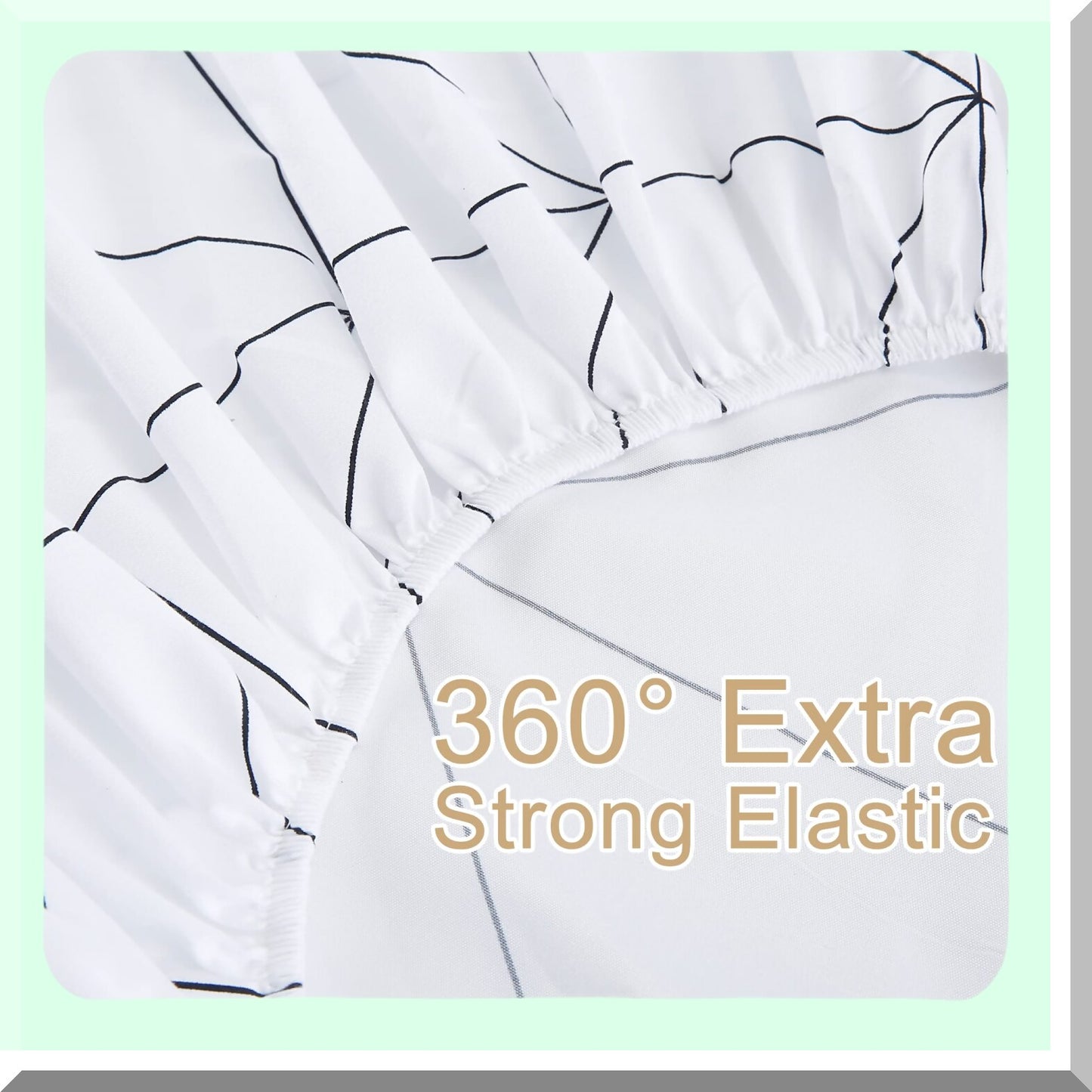 Luxury Comfort 4-Piece Queen Size Microfiber Bed Sheet Set - Deep Pocket, Stain, Fade, Wrinkle Resistant Geometric White Bedding Sheets