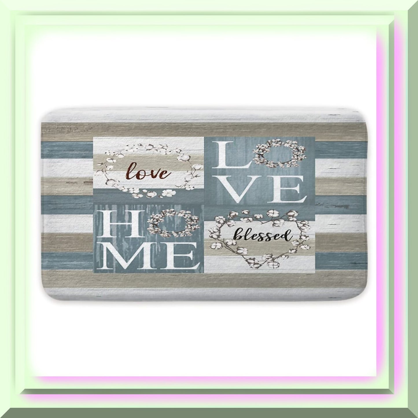 Rustic Cotton Flower Bath Mat 17x29 Inches