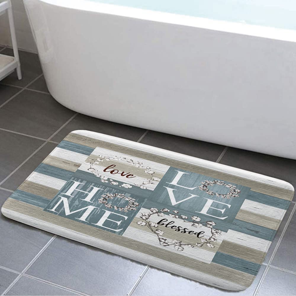 Rustic Cotton Flower Bath Mat 17x29 Inches