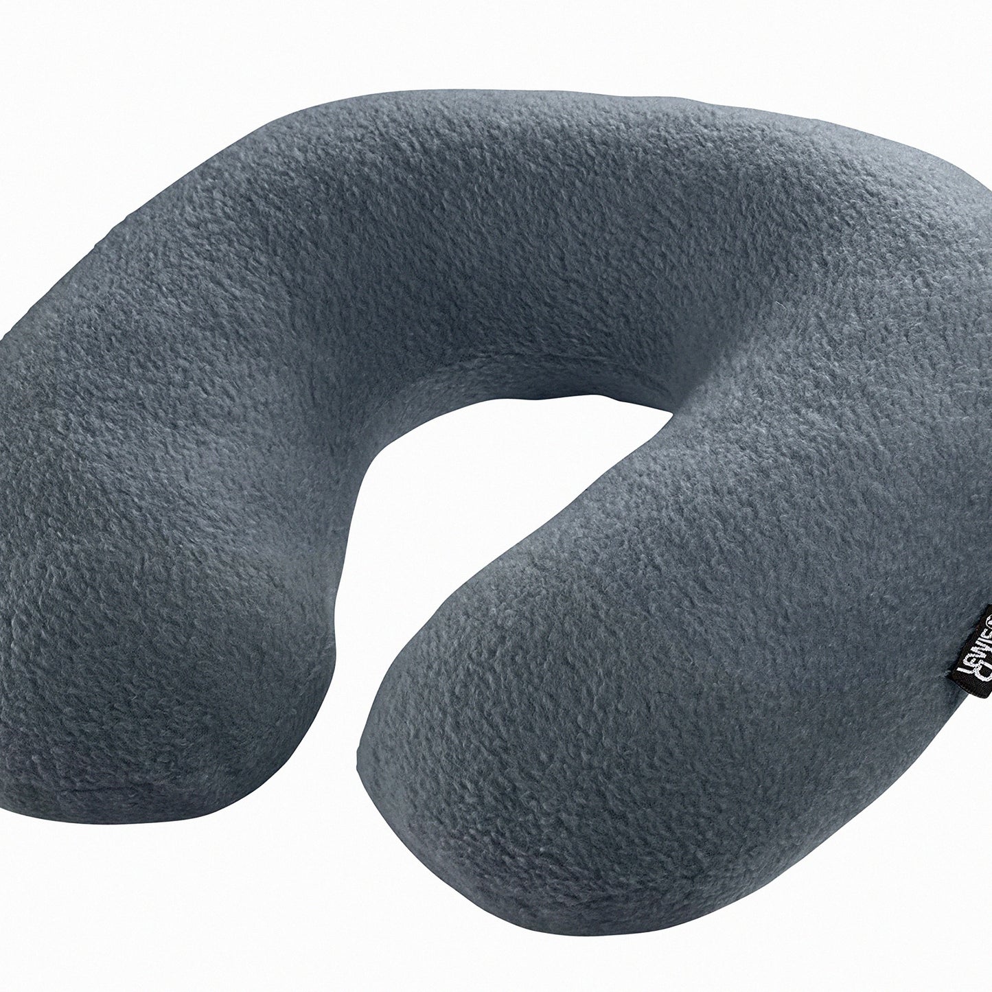 AirCloud Comfort Travel Neck Pillow - Airplane Cervical Support for Kids & Adults - Contour Gray Pillow with Neck Support - Portable & Soft