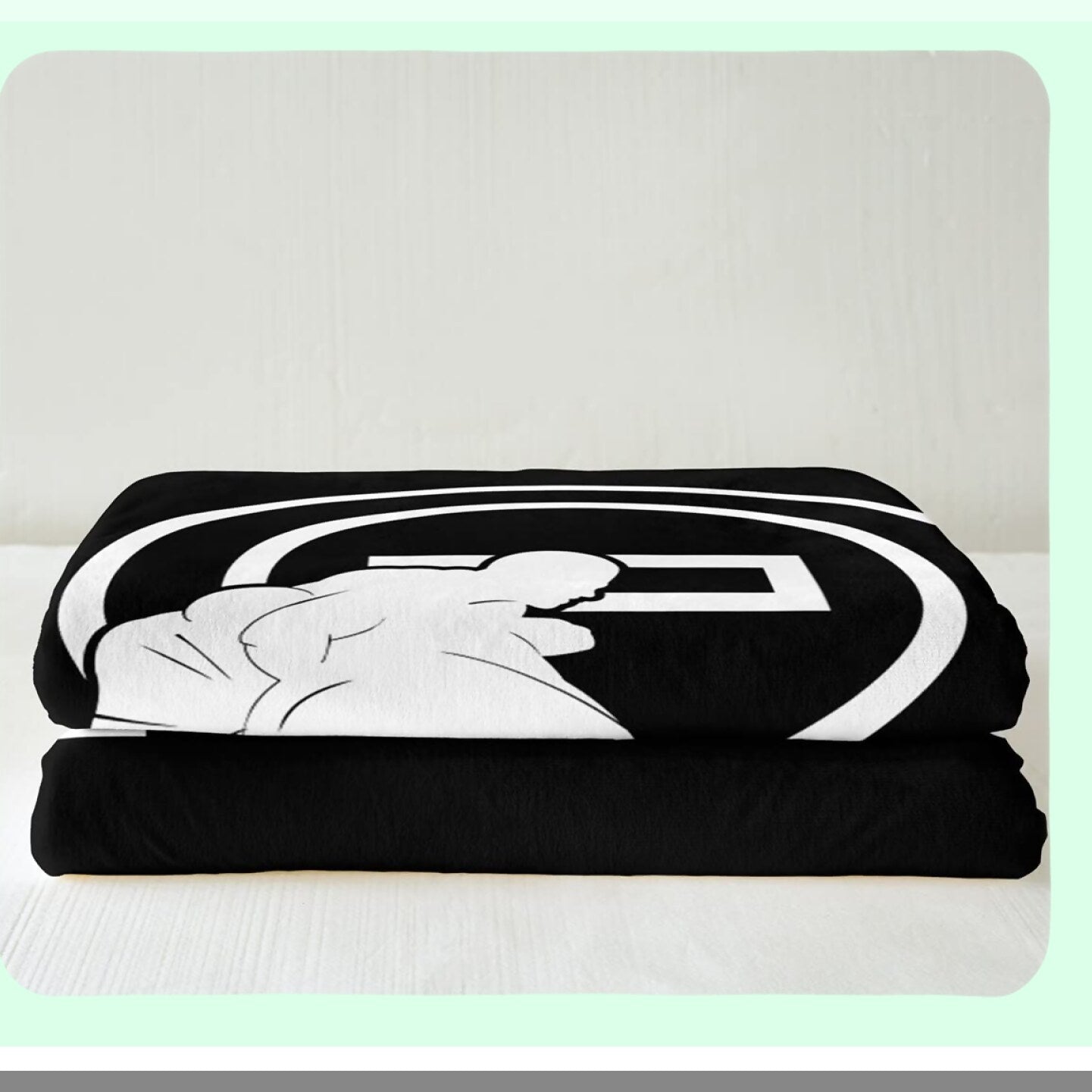 GrappleCozy Sports Theme Sherpa Throw Blanket - Plush, Breathable, Fuzzy Flannel for Kids, Women, Men - Wrestler Decor, Black & White, 50"x60"