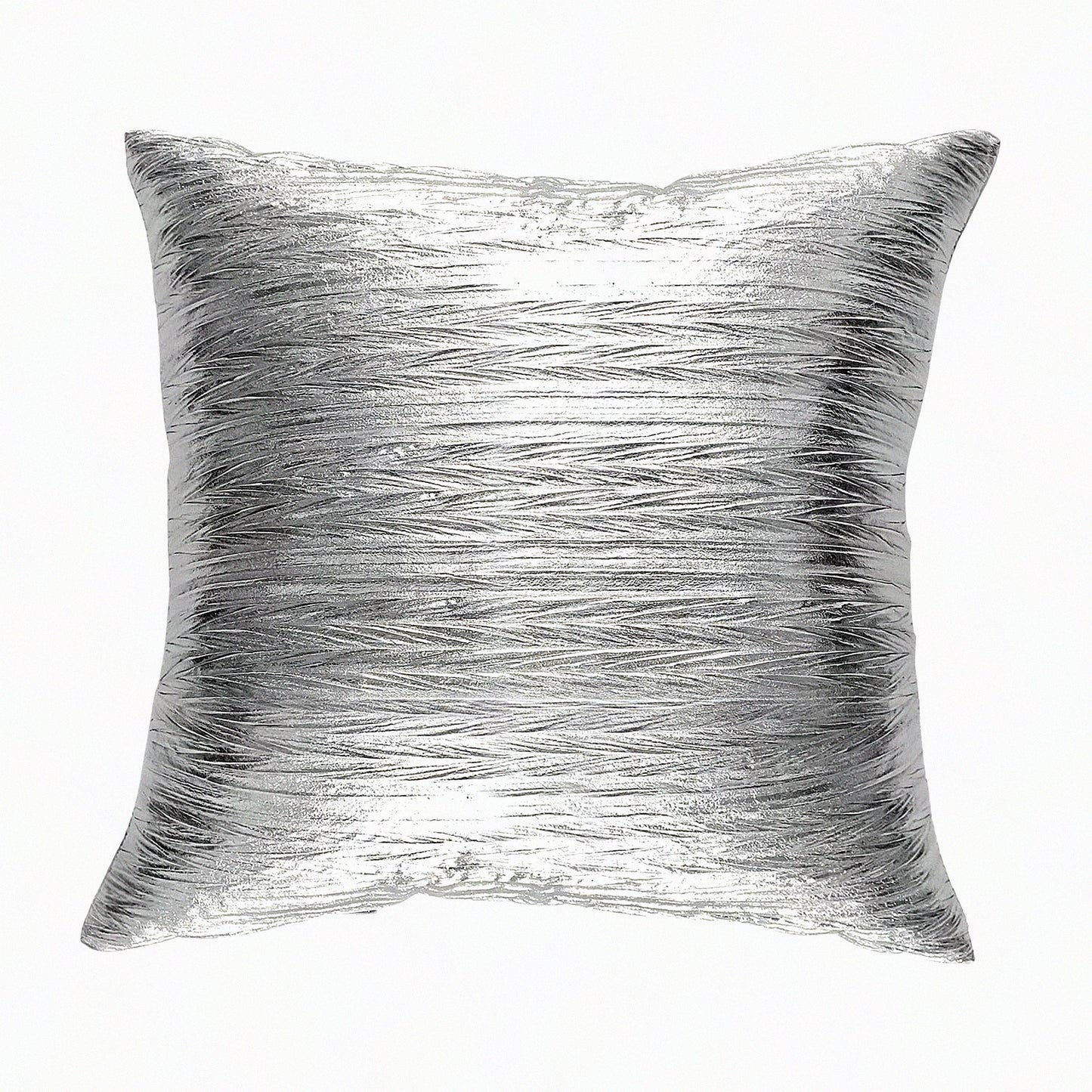 Silver Stripe Luxury Decor Pillowcase - Modern Square Cushion Cover for Living Room Sofa Couch Bed - 18x18 Inch