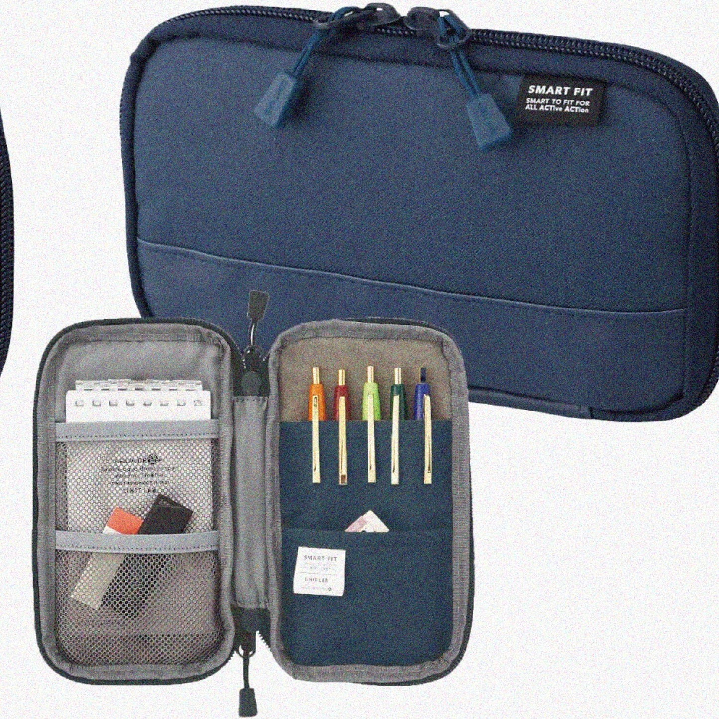 Compact Water-Resistant Pen Case Navy 3.5"x6.5"
