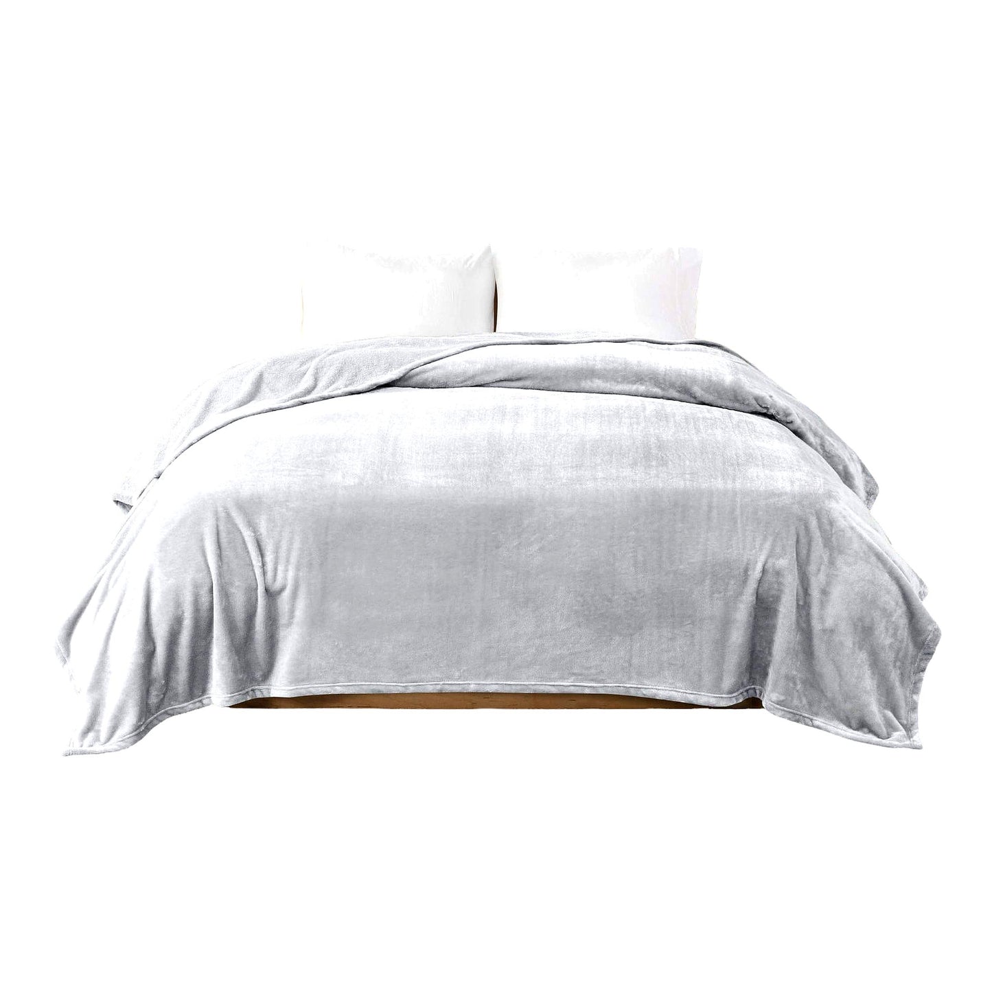 CozyCloud Microlight Plush Throw Blanket - Soft Grey Comfort