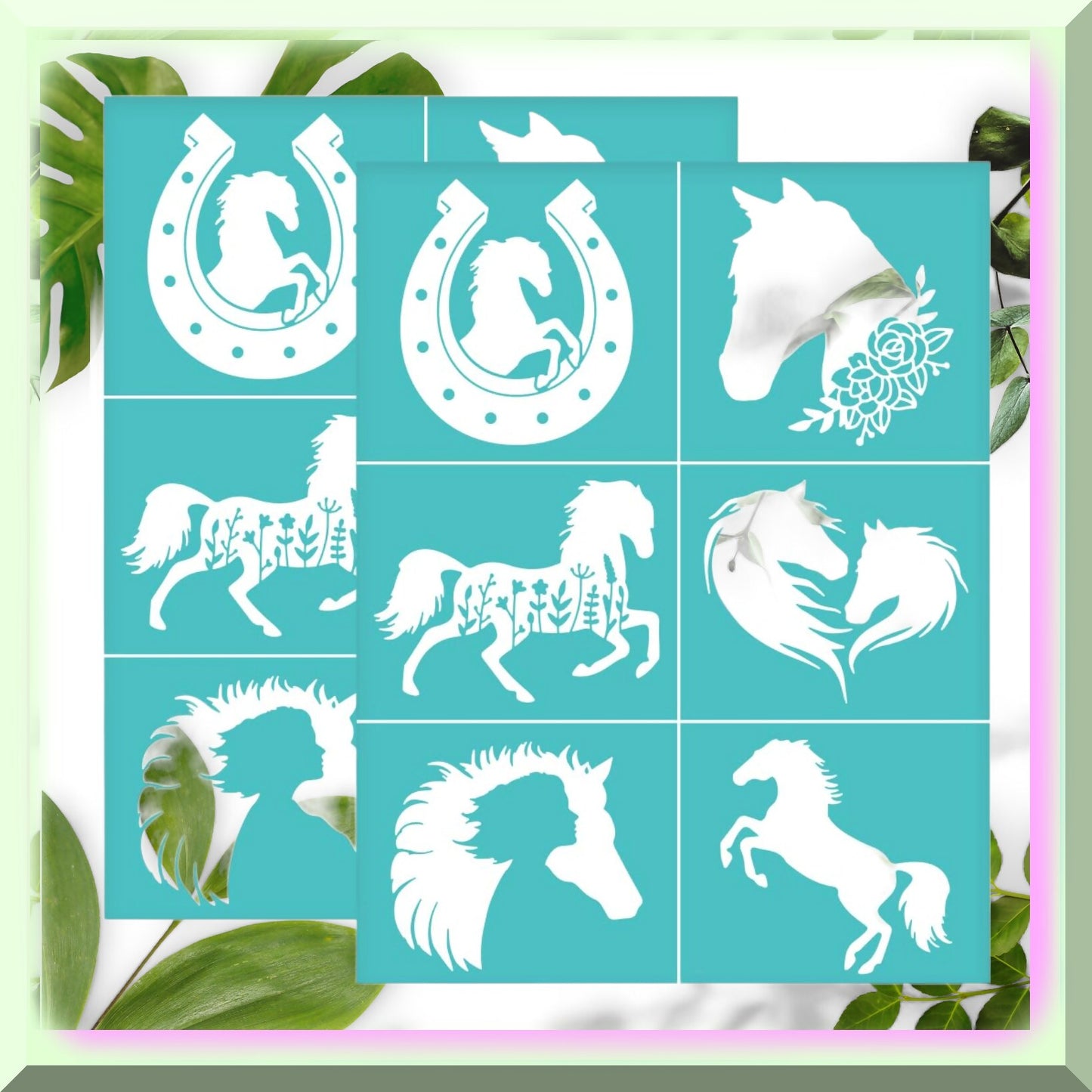 Horse & Rose DIY Screen Printing Kit with 2 Mesh Screens