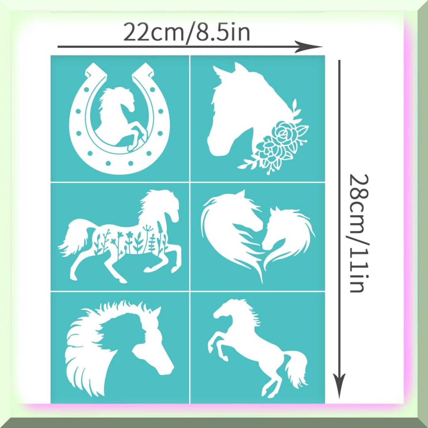 Horse & Rose DIY Screen Printing Kit with 2 Mesh Screens