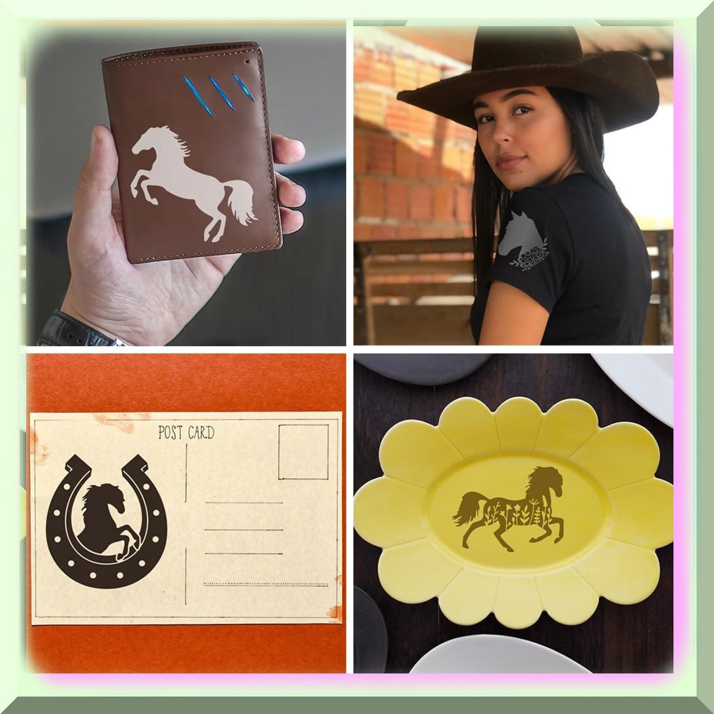 Horse & Rose DIY Screen Printing Kit with 2 Mesh Screens