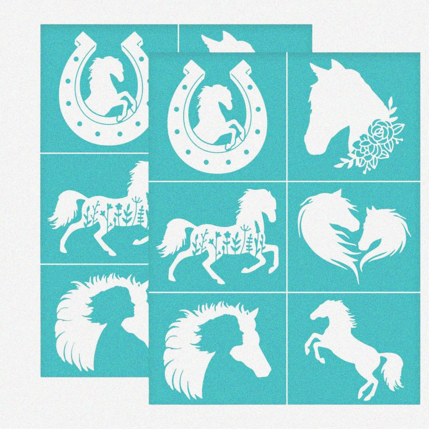 Horse & Rose DIY Screen Printing Kit with 2 Mesh Screens