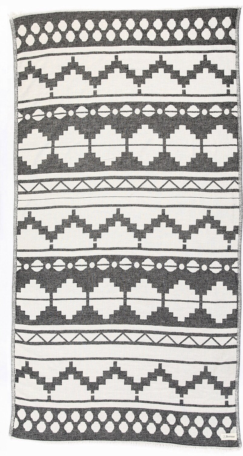 100% Cotton Turkish Baja Dual Layer Towel 37x70 Black