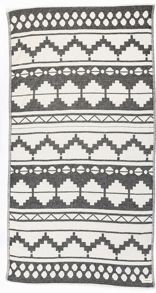 100% Cotton Turkish Baja Dual Layer Towel 37x70 Black