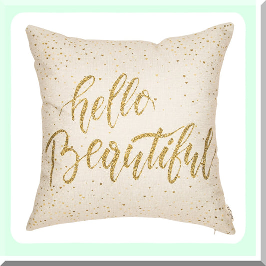 Beautiful Girly Inspirational Quote Pillow Covers - 18x18 Decorative Cushion Case for Sofa Couch - Nursery Decoration - Cotton Linen Home Decor
