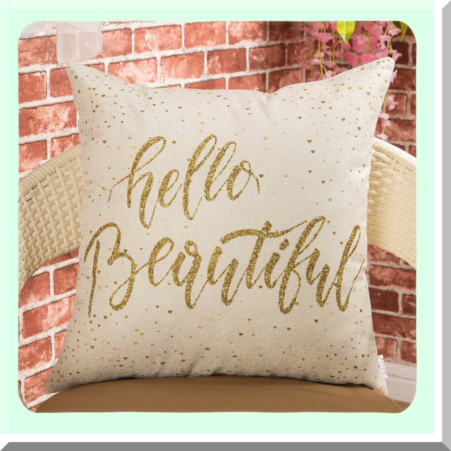 Beautiful Girly Inspirational Quote Pillow Covers - 18x18 Decorative Cushion Case for Sofa Couch - Nursery Decoration - Cotton Linen Home Decor