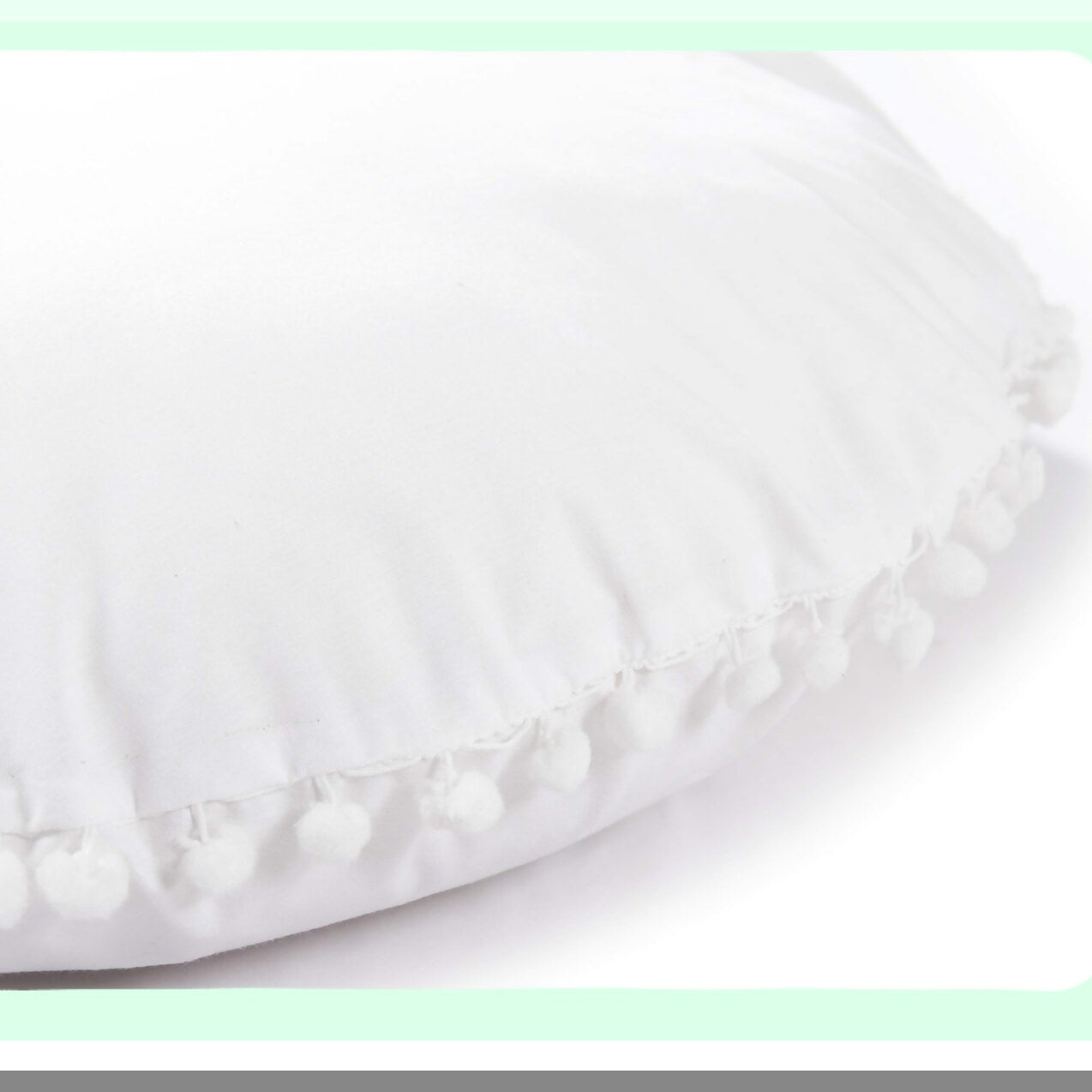 Bohemian Ombre Round Floor Pillow Cover - Large 24" Pure White Cushion Sham for Ottoman Decor, Hippie Yoga Decorative Pouf Cover