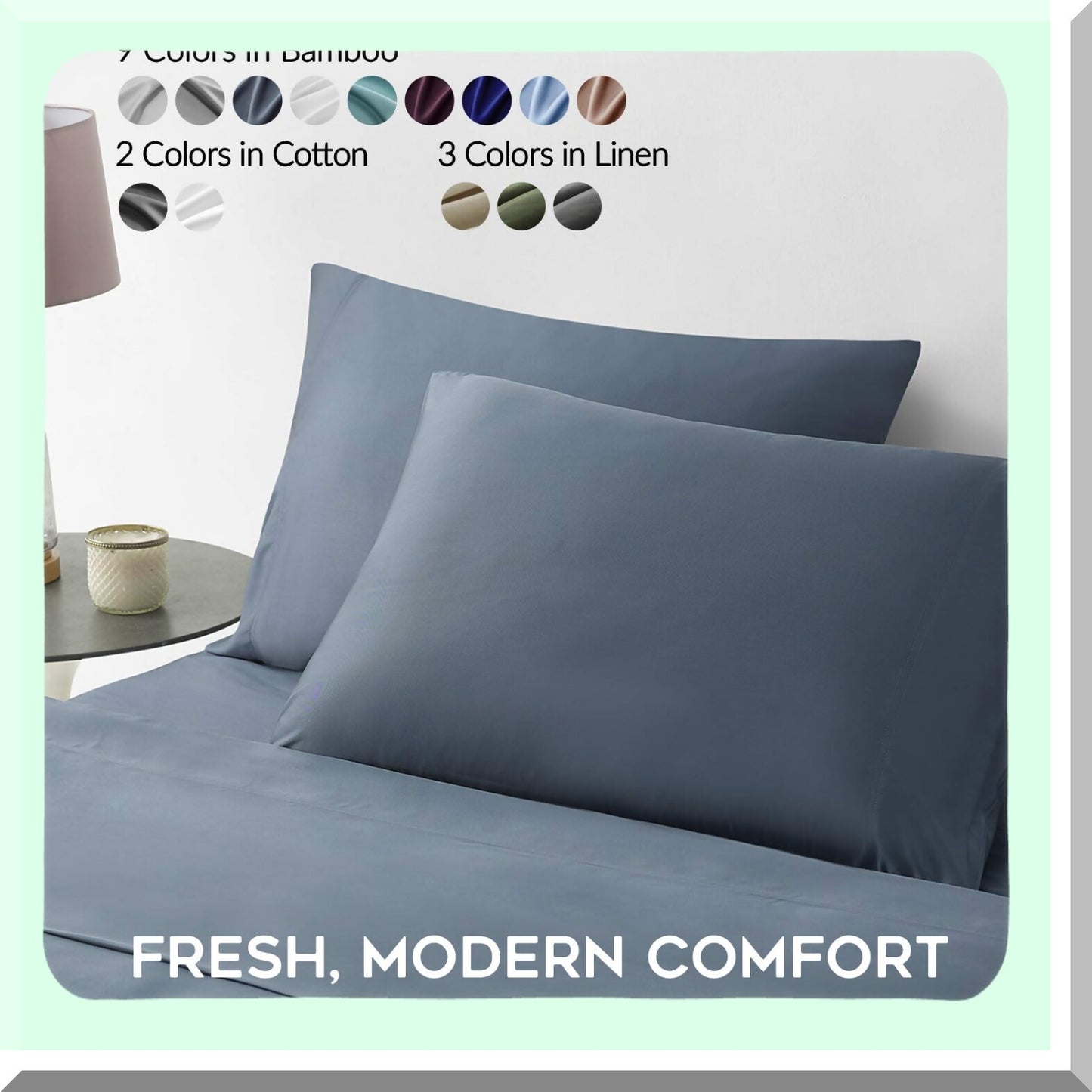 Bamboo Bliss Pillowcase Set - 100% Bamboo, 2 Pack, 21''x40'', Blue Grey - Hypoallergenic, Cooling, Silky Smooth, Eco-Friendly, Breathable