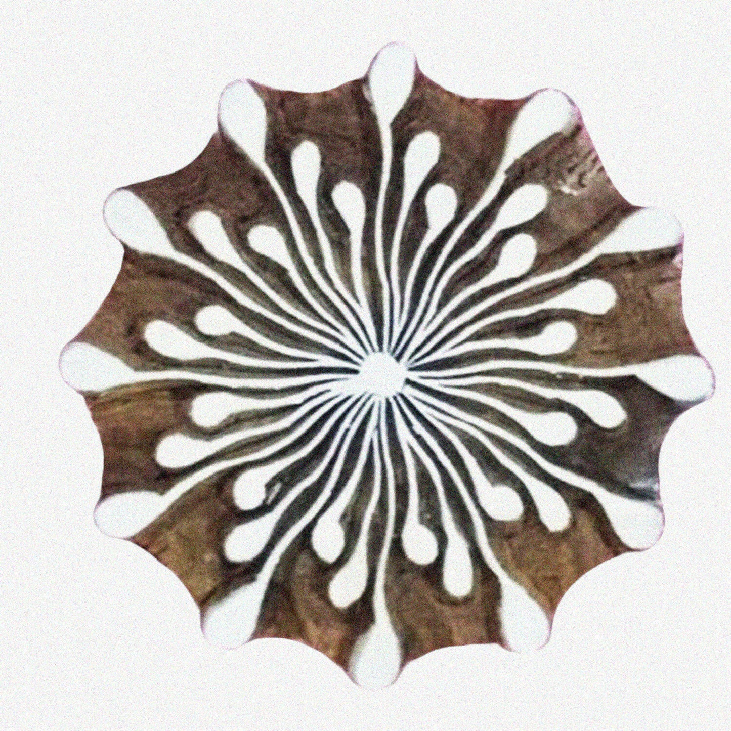 Stylised Flower Wooden Printing Block 3.5 inches