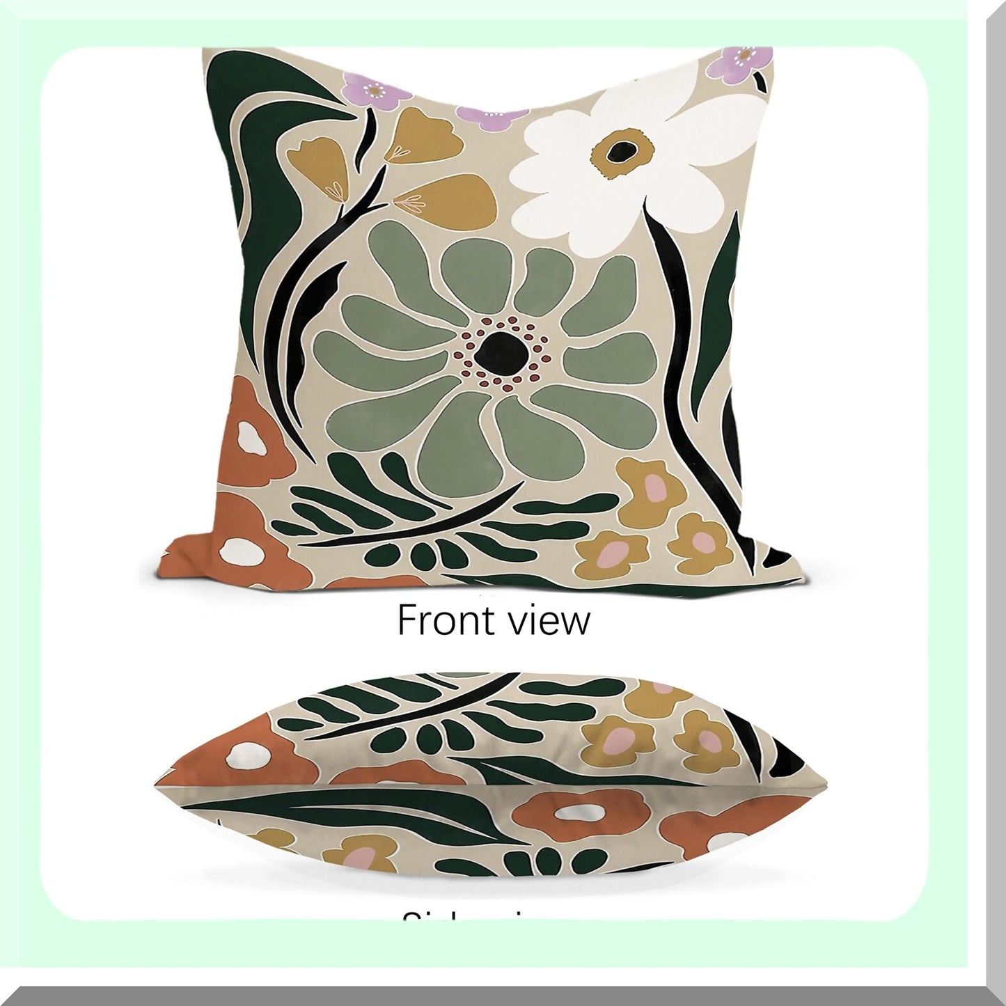 Groovy Blossom Reversible Throw Pillow Covers - Set of 2 | Colorful Floral Decor for Home Living Room & Girls Room | 18x18 Inch Cottagecore Pillowcases
