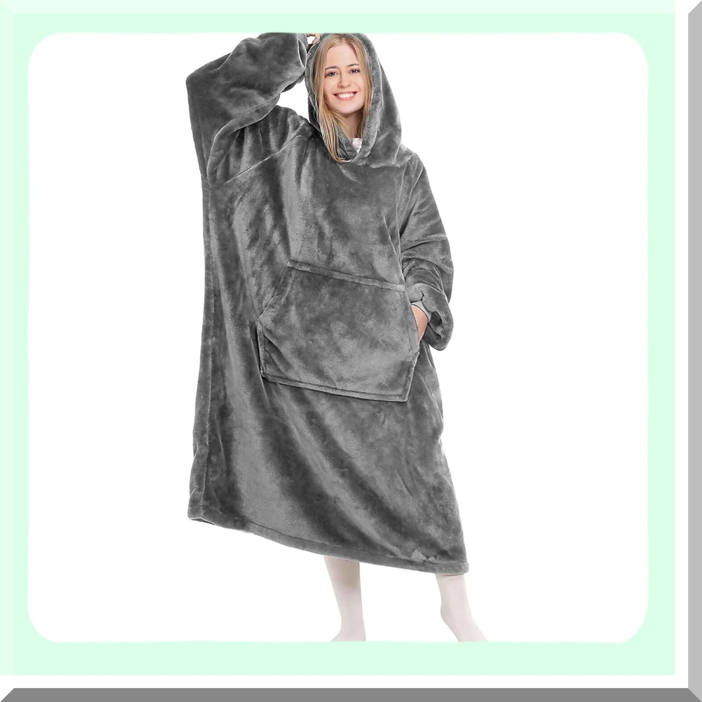 CozySherpa Oversized Blanket Hoodie - Ultra-Soft, Warm, and Comfy with Big Pocket for Men & Women, Indoor/Outdoor Use, Dark Gray