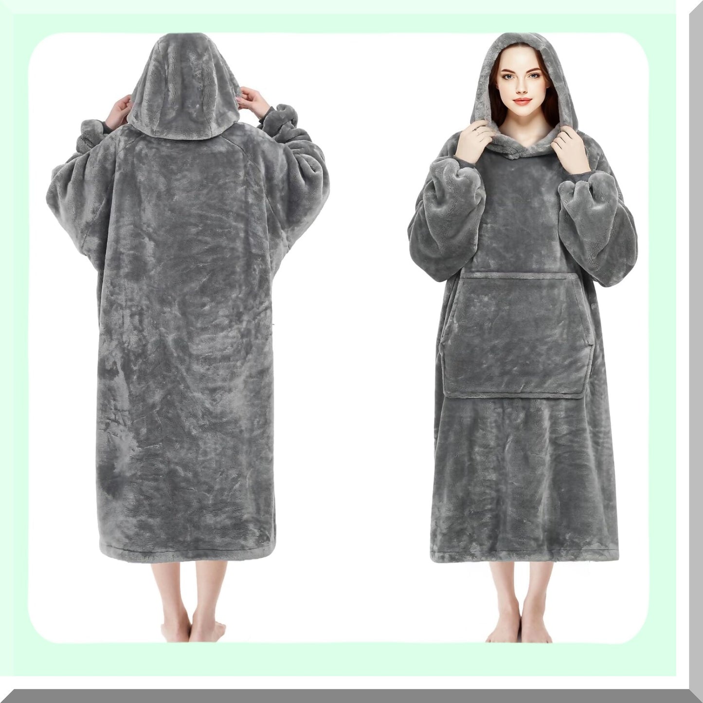 CozySherpa Oversized Blanket Hoodie - Ultra-Soft, Warm, and Comfy with Big Pocket for Men & Women, Indoor/Outdoor Use, Dark Gray