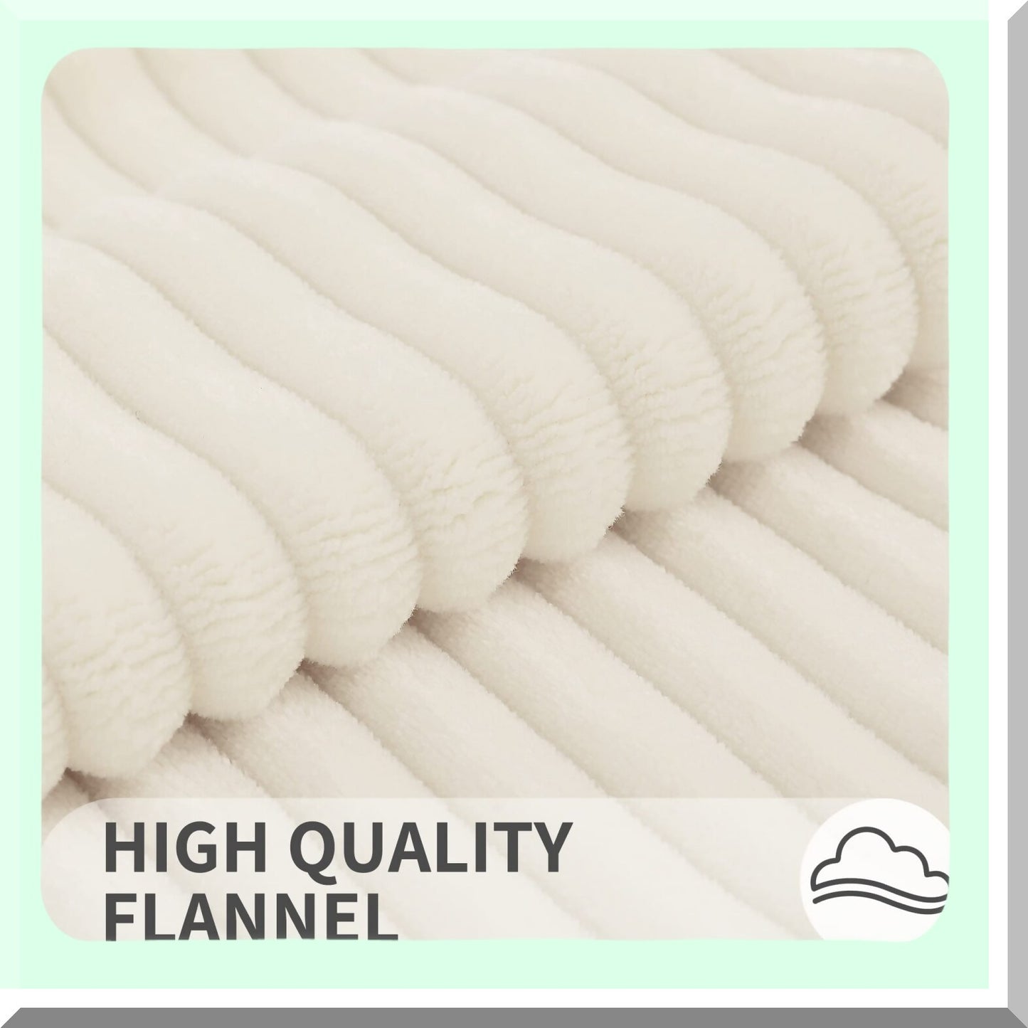 Fluffy Plush Flannel Pillow Covers - Set of 2 Decorative Throw Pillow Covers 18x18 for Sofa Living Room Home Decor - Cream White Double-Sided