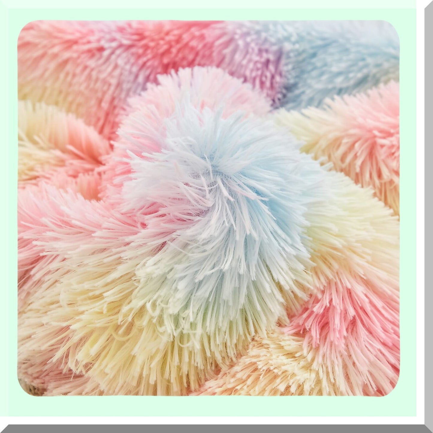 Rainbow Plush Comforter Set - Full/Queen Size, Shaggy Fluffy Long Hair, Reversible Sherpa Backing, Soft Microfiber Bedding, Super Warm Winter Bed Set