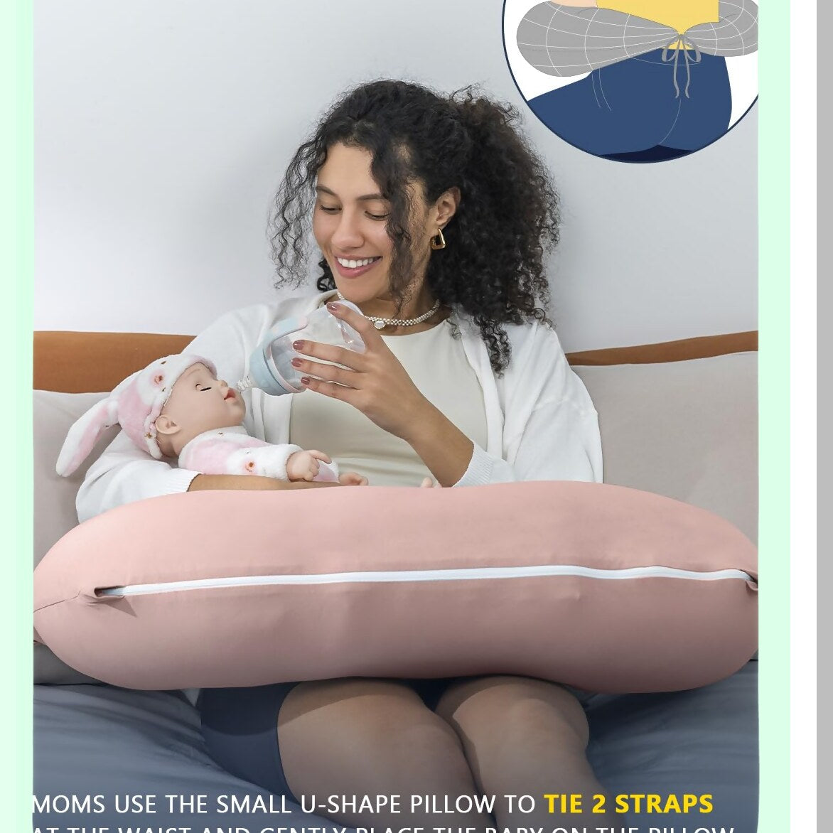 Cooling Comfort Reading Pillow - Relaxing Back Support for Adults & Kids - Sit Up Pillow for Bed - Cotton-Apricot Design