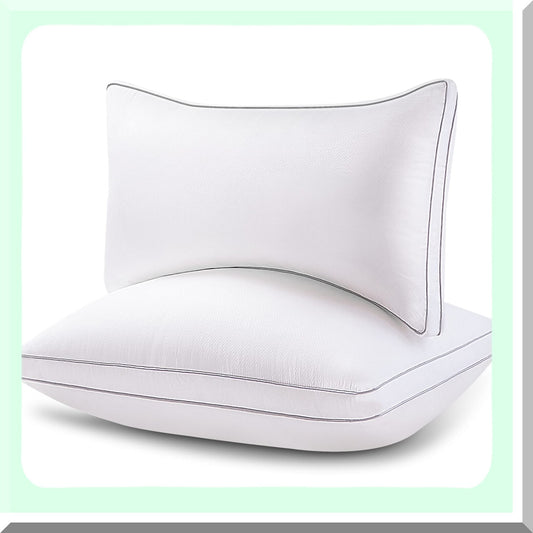 FluffyDreams Pillow Set - Medium Firm Hotel Collection Pillows for Sleeping - Super Soft Down Alternative - Side & Back Sleeper Pillows for Adults - Set of 2