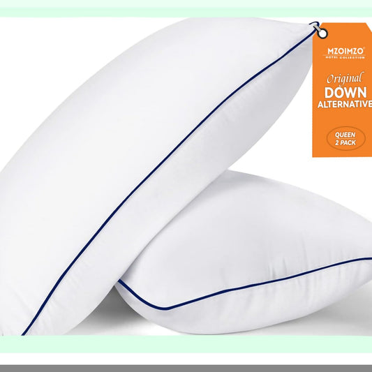 CoolDream Queen Size Medium Firm Bed Pillows Set - Premium Soft Down Alternative Fill for Back, Stomach, Side Sleepers - Cooling Hotel Quality - 4570CM