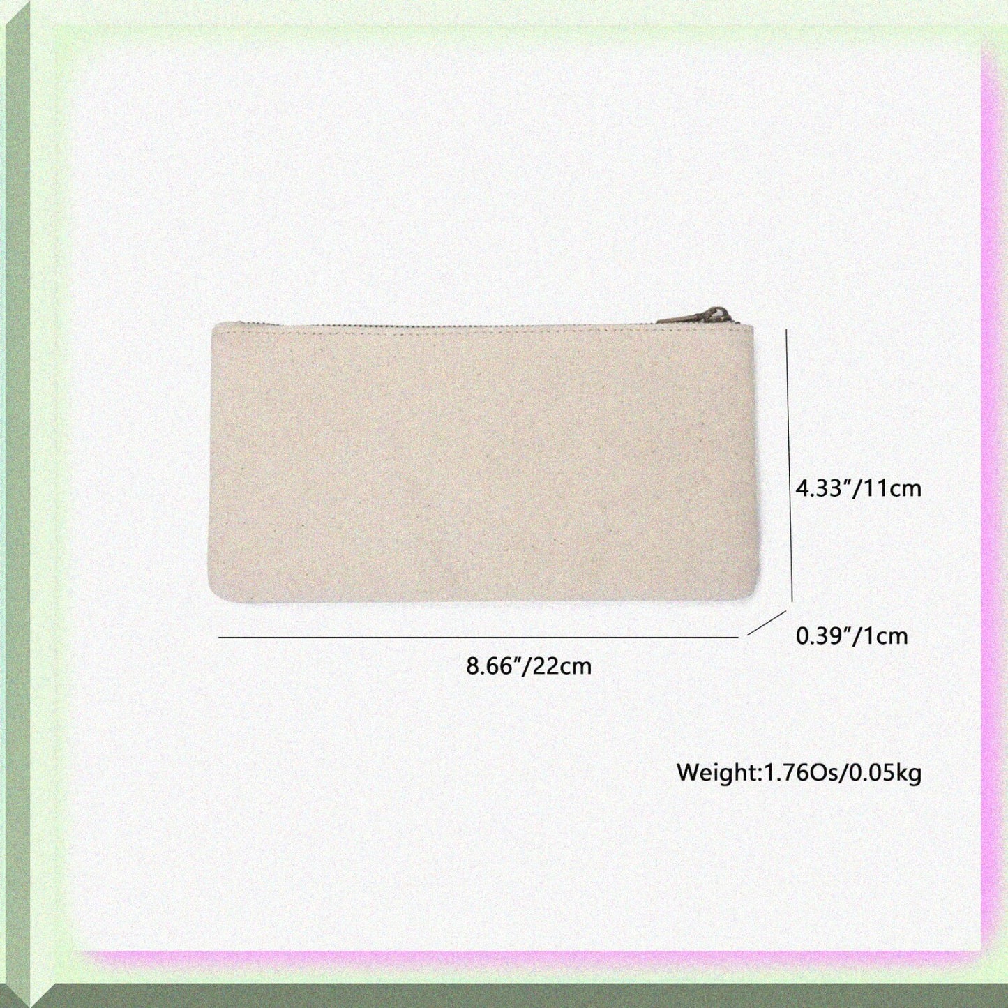 Canvas Pencil Pen Case Beige S