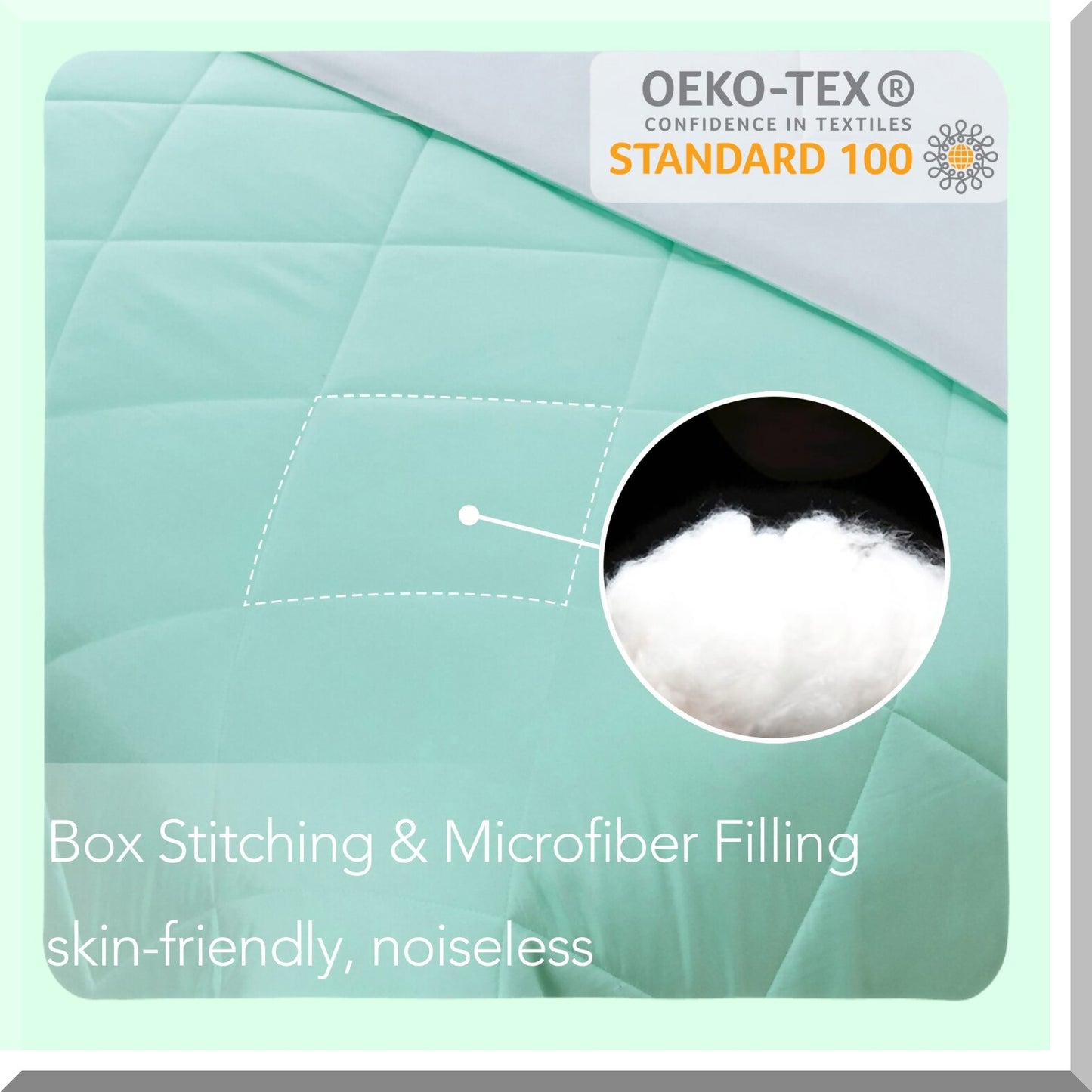 Mint Green Reversible Comforter - Lightweight All Season Bedding with Microfiber Fill for Fall Warmth - Mint Green/White Blanket