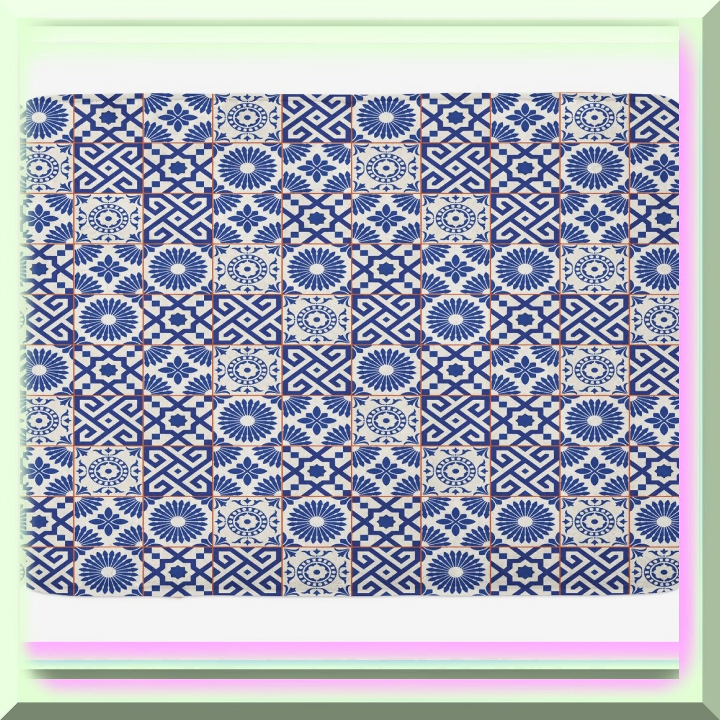 Moroccan Bath Mat Grey Blue 30.2" x 20"