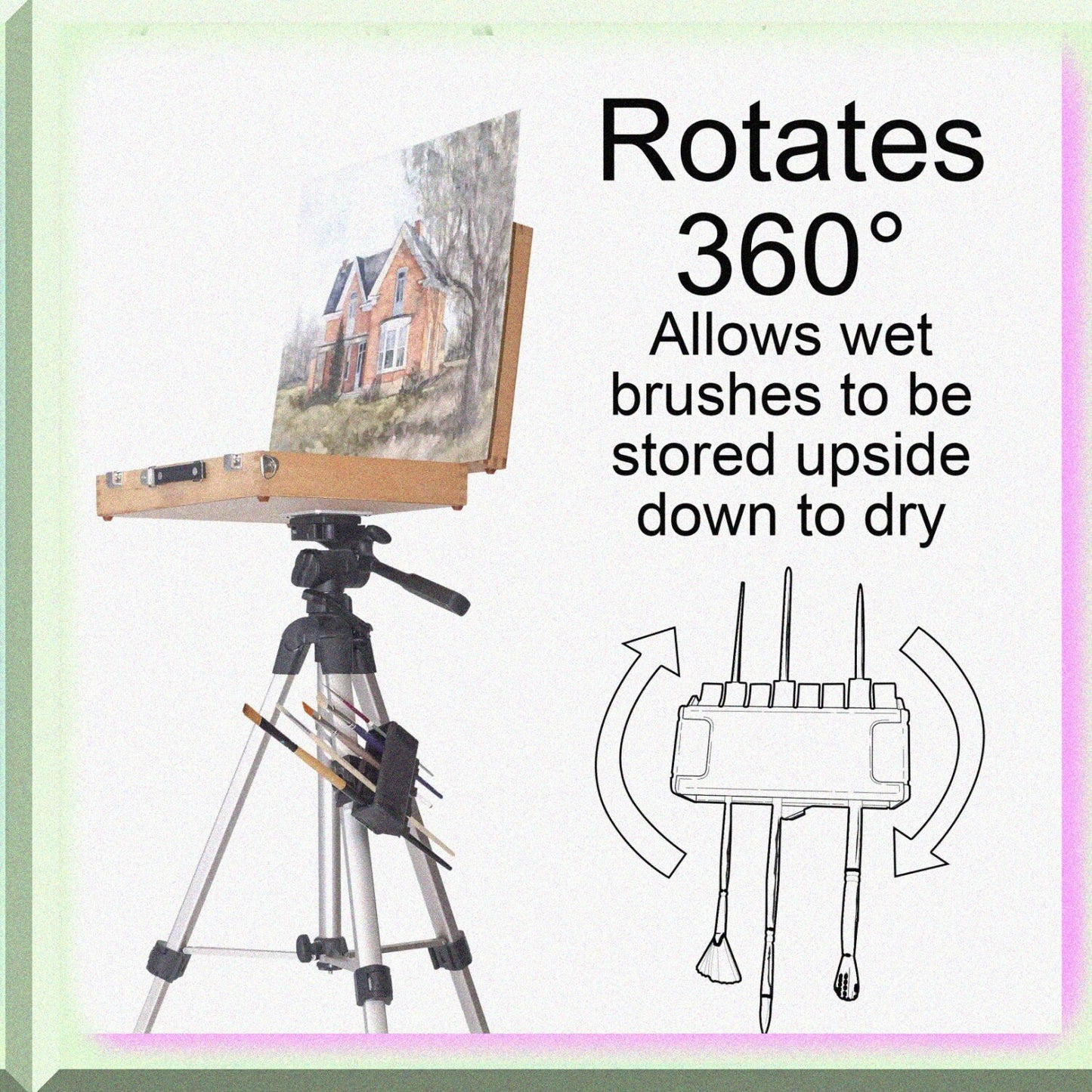 Paintbrush Holder and Drying Rack Black
