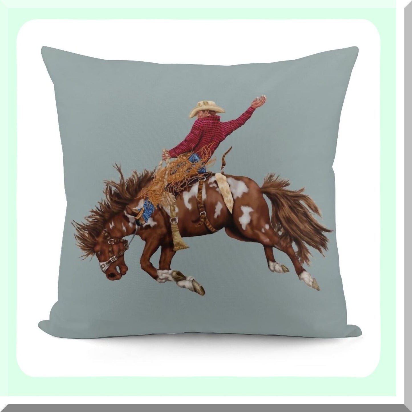 Rustic Cowboy Chic Pillowcase Set - Western Style Decorative Cushion Covers for Couch, Sofa, Bed - Soft Throw Pillows for Living Room, Car - 18x18"