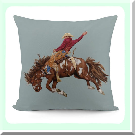 Rustic Cowboy Chic Pillowcase Set - Western Style Decorative Cushion Covers for Couch, Sofa, Bed - Soft Throw Pillows for Living Room, Car - 18x18"