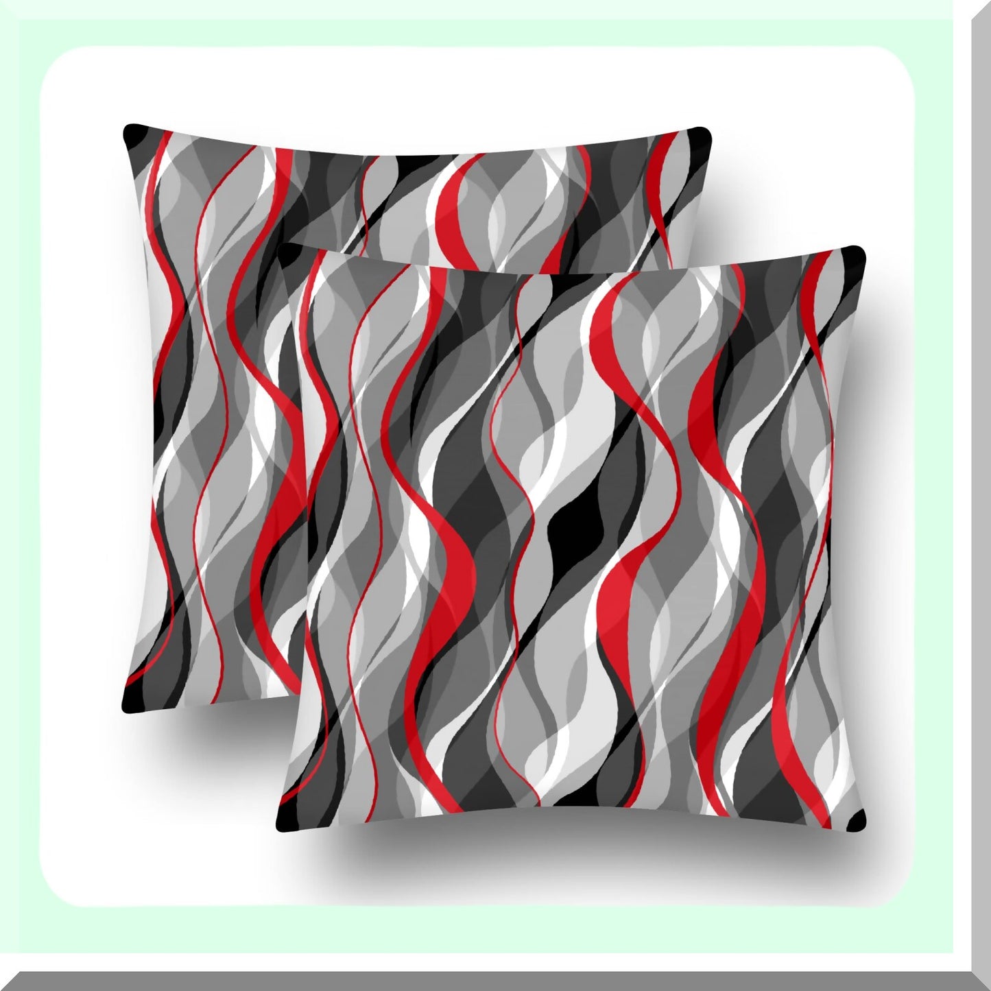 Geometric Lines Decorative Pillow Covers Set - Black Red Grey Abstract Art Cushion Covers - Modern Living Room Sofa Accent Home Decor - Outdoor Pillows 18"x18" White