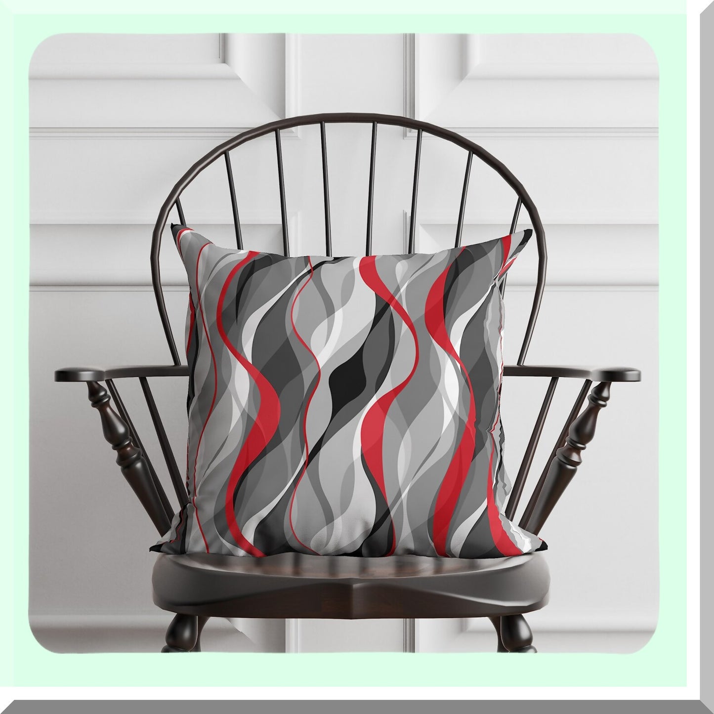 Geometric Lines Decorative Pillow Covers Set - Black Red Grey Abstract Art Cushion Covers - Modern Living Room Sofa Accent Home Decor - Outdoor Pillows 18"x18" White