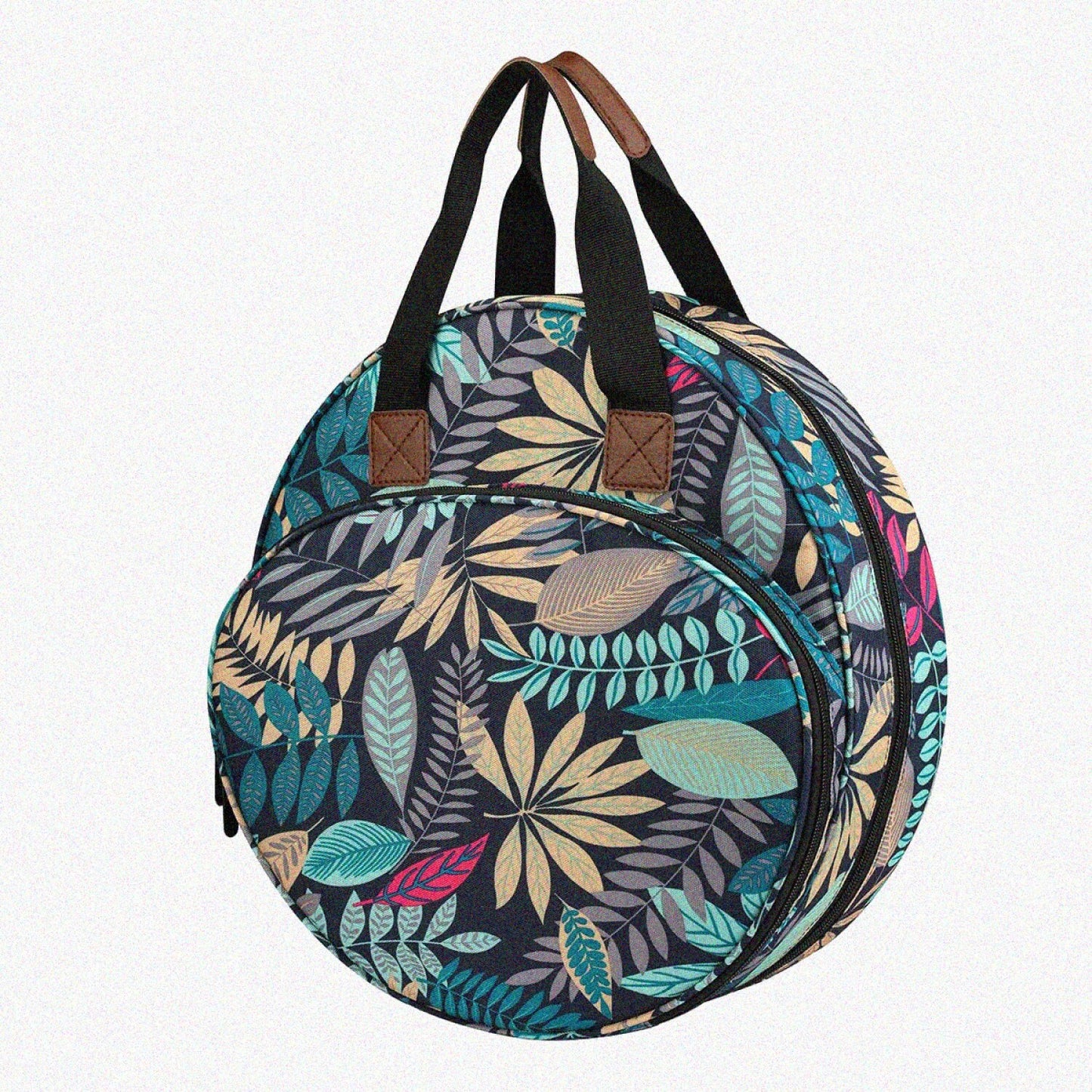 Cross Stitch Storage Bag Leaf Print Sewing Organizer