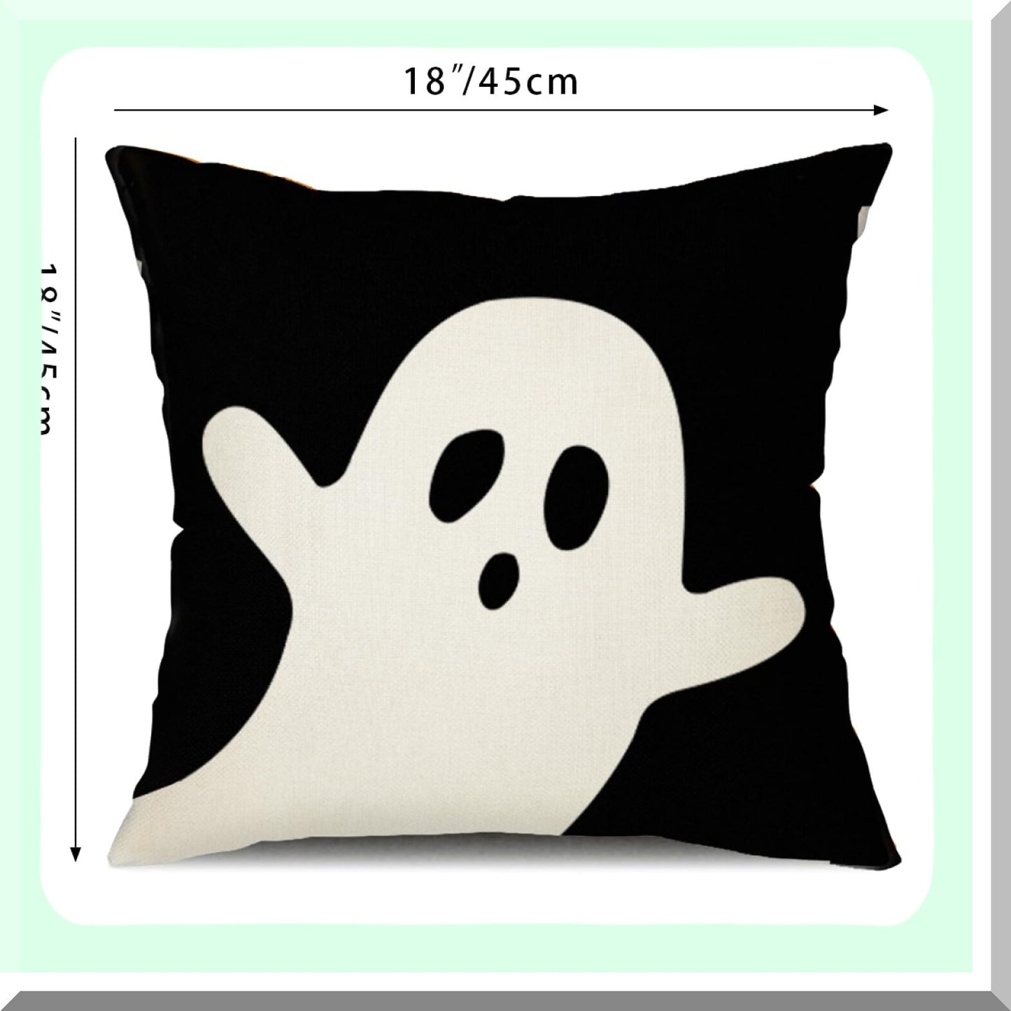 Ghostly Decor Pillow Covers - Set of 2 18x18 Lumbar Outdoor Pillows for Sofa, Home Decorations - Spooky Decorative Cushion Covers