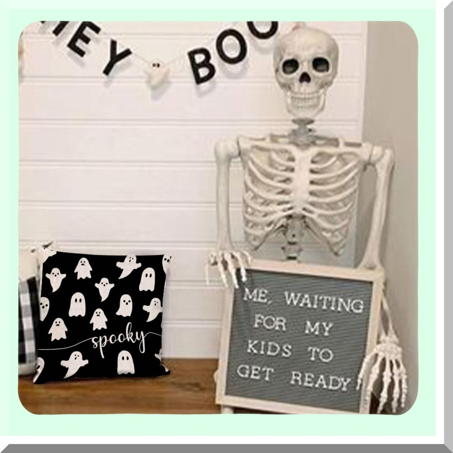 Ghostly Decor Pillow Covers - Set of 2 18x18 Lumbar Outdoor Pillows for Sofa, Home Decorations - Spooky Decorative Cushion Covers