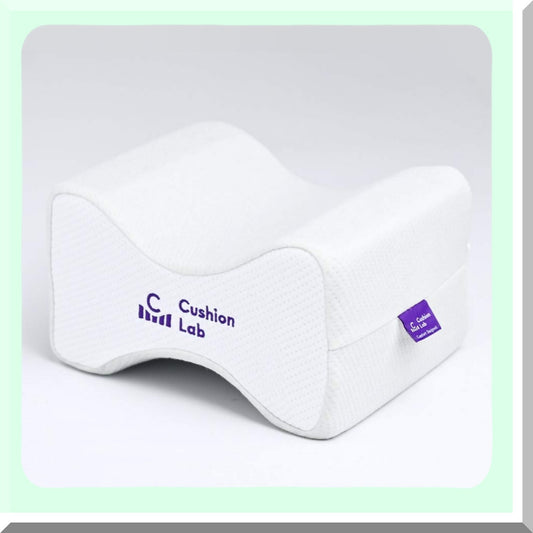 OrthoAlign Memory Foam Knee Pillow - Large Size for Side Sleepers with Hip, Pregnancy, Sciatica, and Back Pain Relief - Contour Wedge for Healthy Alignment while Sleeping