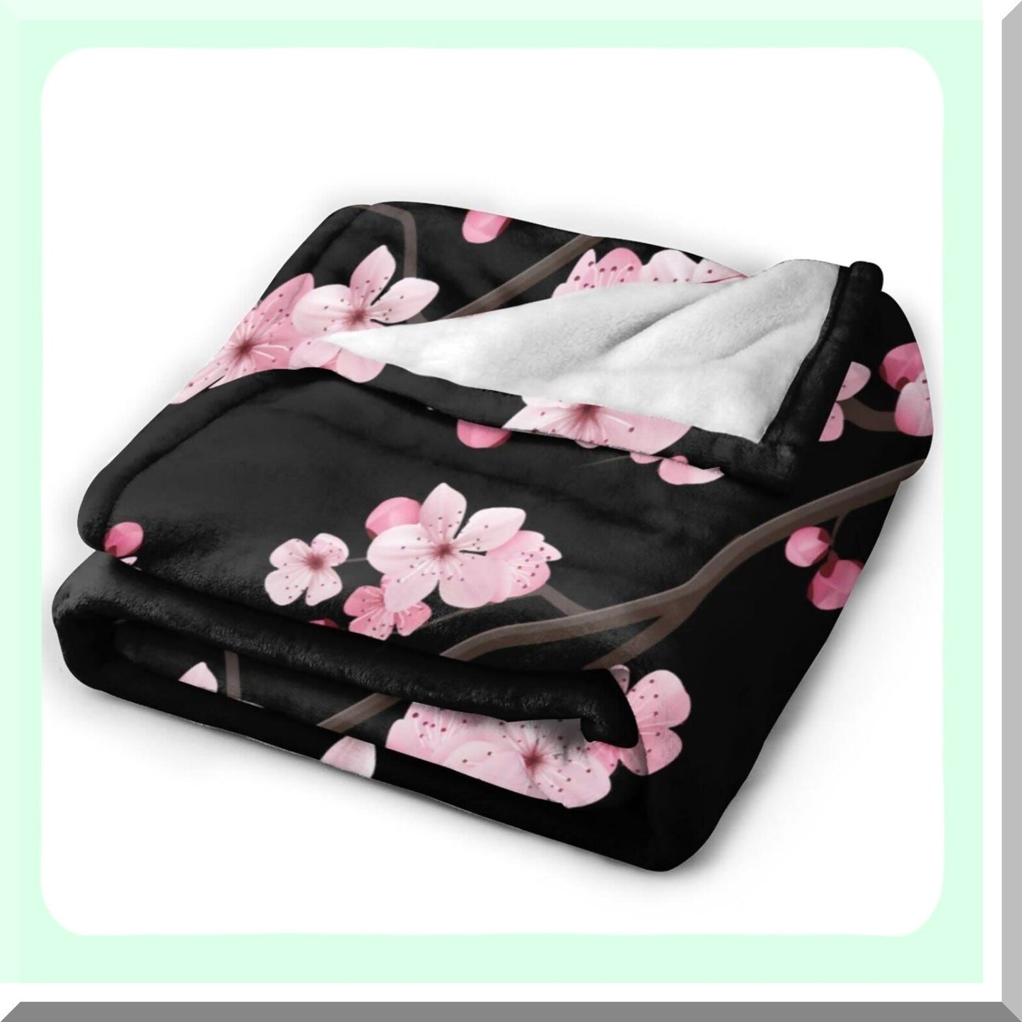Cherry Blossom CozyThrow: Ultra-Soft Fuzzy Travel Blanket for Bed & Sofa - 50"x40""