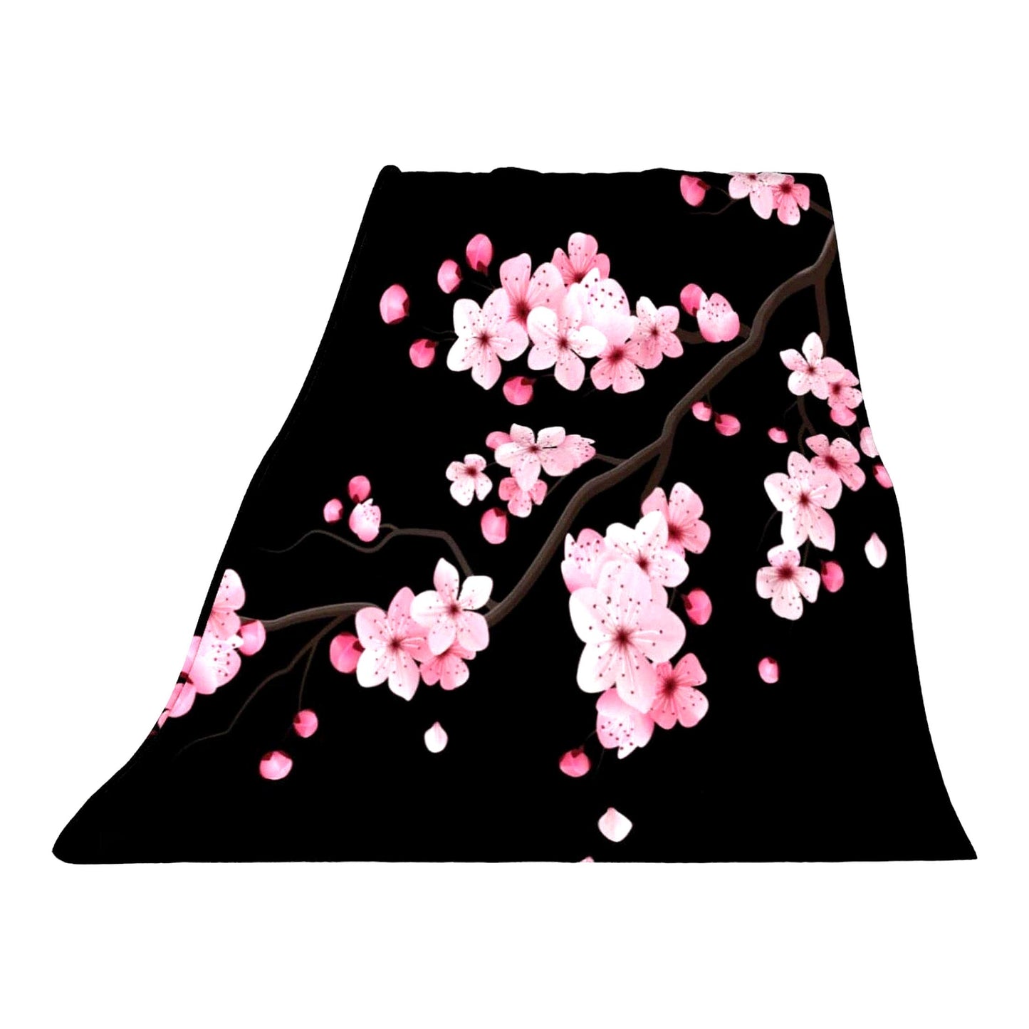 Cherry Blossom CozyThrow: Ultra-Soft Fuzzy Travel Blanket for Bed & Sofa - 50"x40""