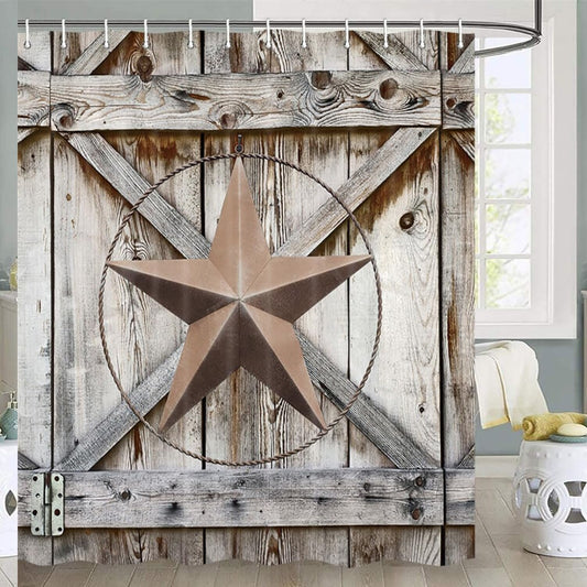 Rustic Wooden Farmhouse Shower Curtain 72x72inch