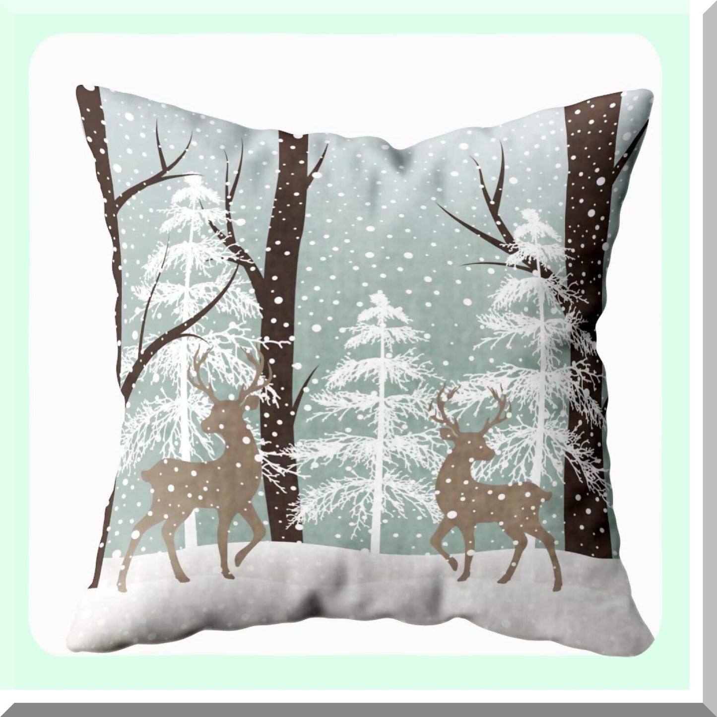 Winter Tree Landscape Pillow Covers - Set of 2, 18x18 Square Cool Pillow Cases for Couch Sofa Bedroom Living Room. Indoor Outdoor Bed Pillow Cover.