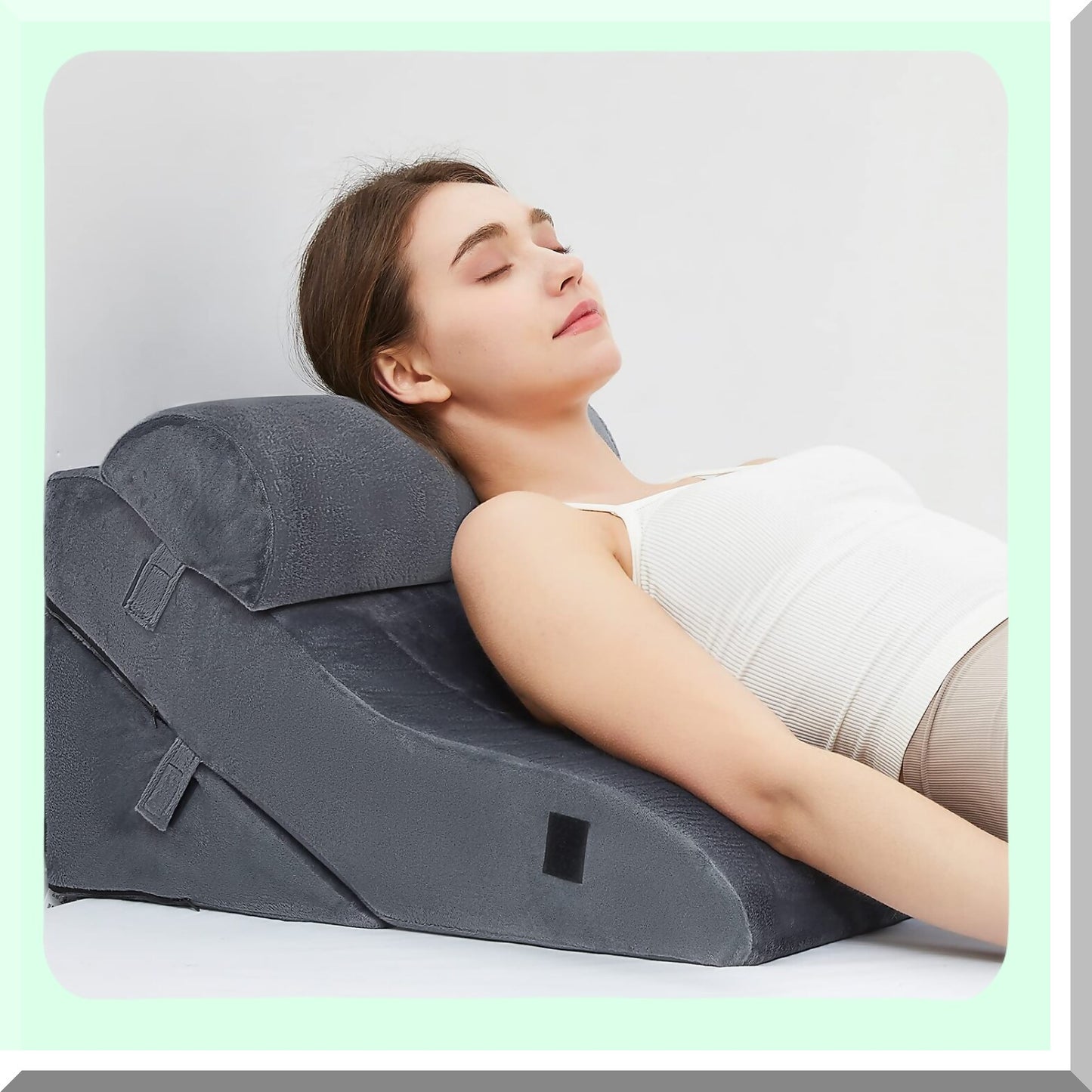 OrthoRelief Bed Wedge Pillow Set - Foam Triangle Pillow for Back, Leg, Knee Pain Relief. Adjustable Orthopedic Pillow for Sleeping, Acid Reflux, GERD, Snoring.