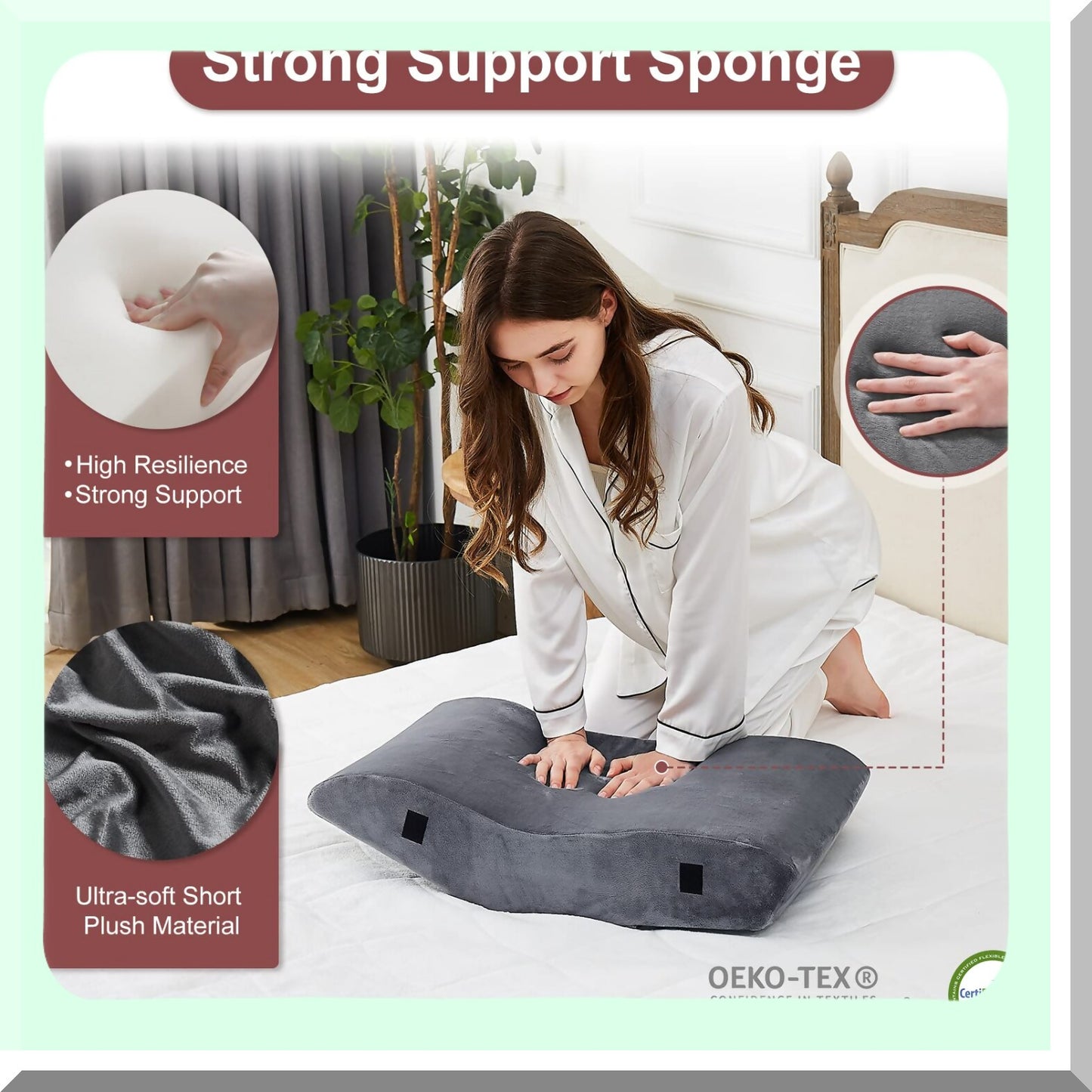 OrthoRelief Bed Wedge Pillow Set - Foam Triangle Pillow for Back, Leg, Knee Pain Relief. Adjustable Orthopedic Pillow for Sleeping, Acid Reflux, GERD, Snoring.