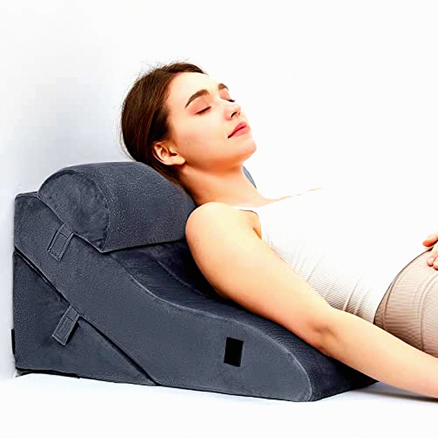 OrthoRelief Bed Wedge Pillow Set - Foam Triangle Pillow for Back, Leg, Knee Pain Relief. Adjustable Orthopedic Pillow for Sleeping, Acid Reflux, GERD, Snoring.