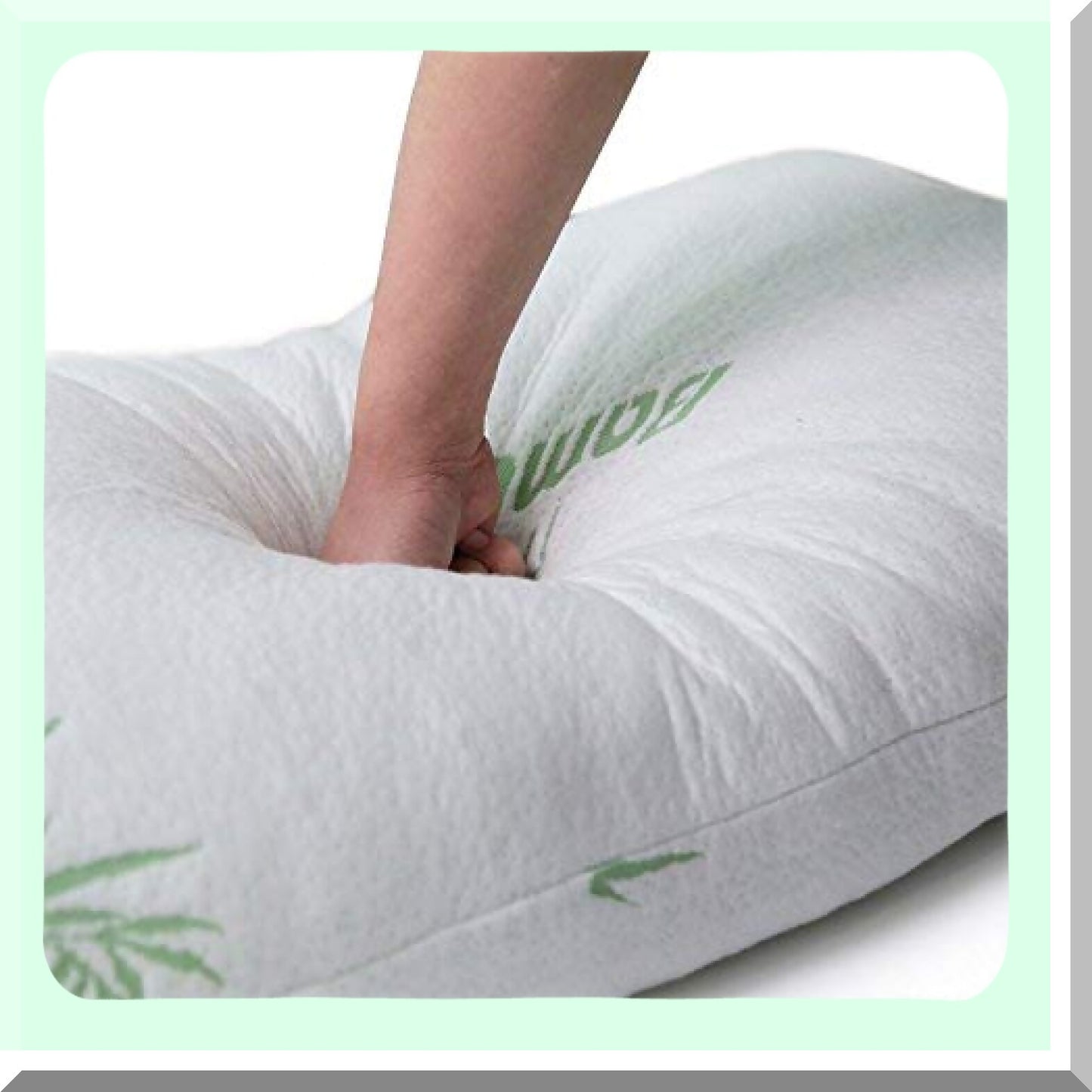CoolBamboo Memory Foam Pillow - Breathable & Washable Pillowcase, Premium Queen Size Pillows for Back/Stomach/Side Sleepers. Set of 2 Cooling Bed Pillows.